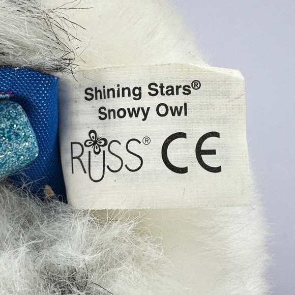 🧸 2/$18 | Russ Shining Stars Snowy Owl Plush 8” Embroidered Star 2007 - Picture 3 of 15